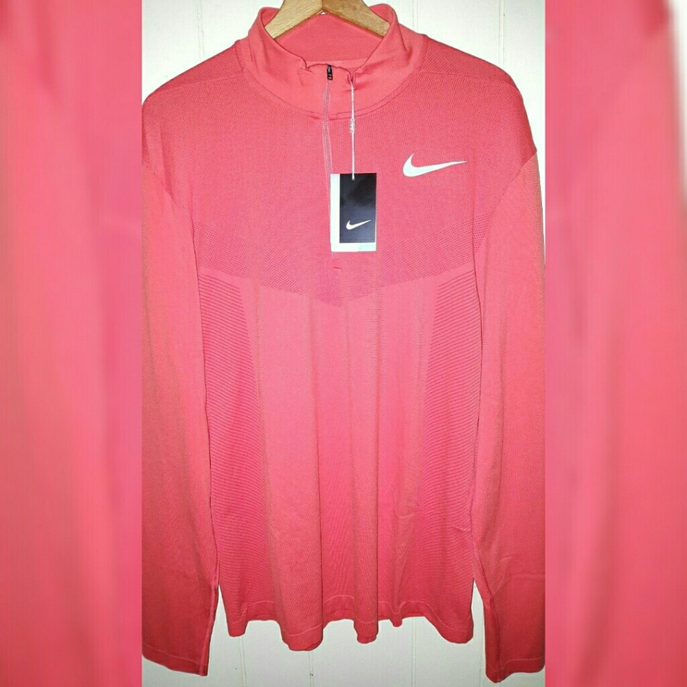 Nike Golf Flyknit 1/2 Zip Pullover XL Orange